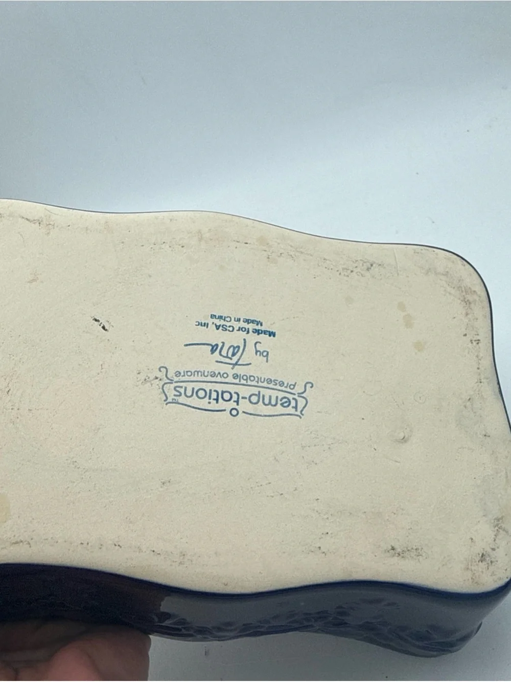 Temp-tations by Tara Cobalt Blue Country Lace Ovenware Loaf Pan 8x6”